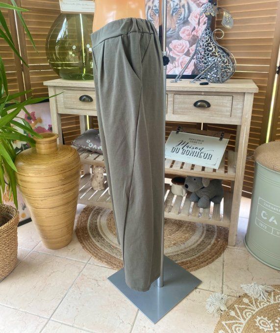 Pantalon dit Japonais Tenko Punto Milano Wide Leg kaki du 38 au 48