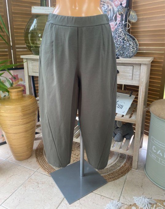 Pantalon dit Japonais Tenko Punto Milano Wide Leg kaki du 38 au 48