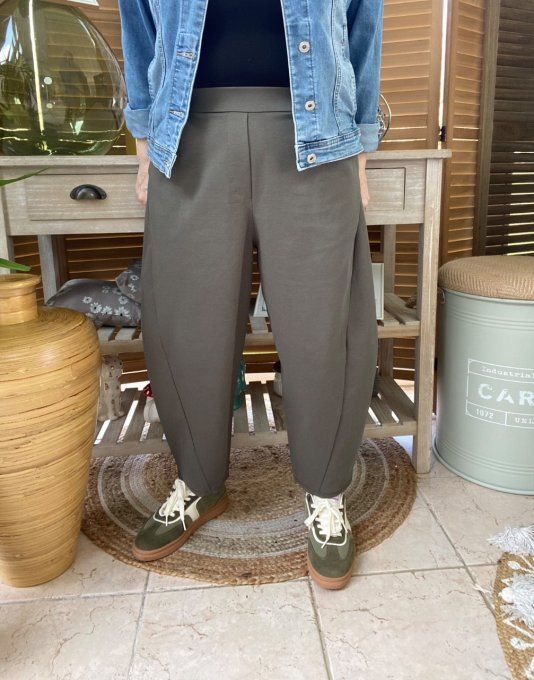 Pantalon dit Japonais Tenko Punto Milano Wide Leg kaki du 38 au 48