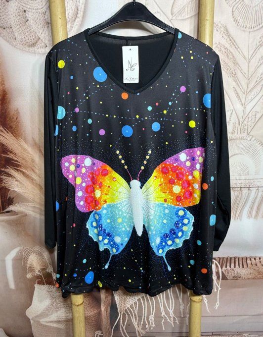 Lot de 2 Tops manches longues Papillon + Betty Boop du 42 au 56/58 