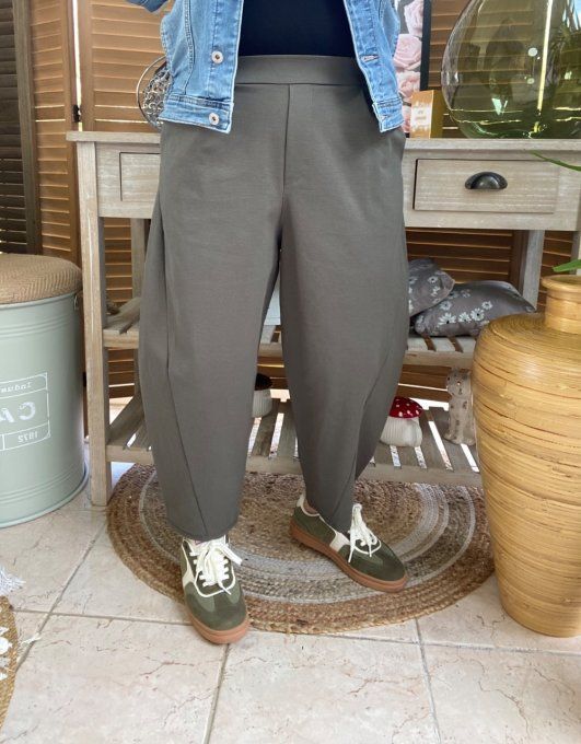 Pantalon dit Japonais Tenko Punto Milano Wide Leg kaki du 38 au 48