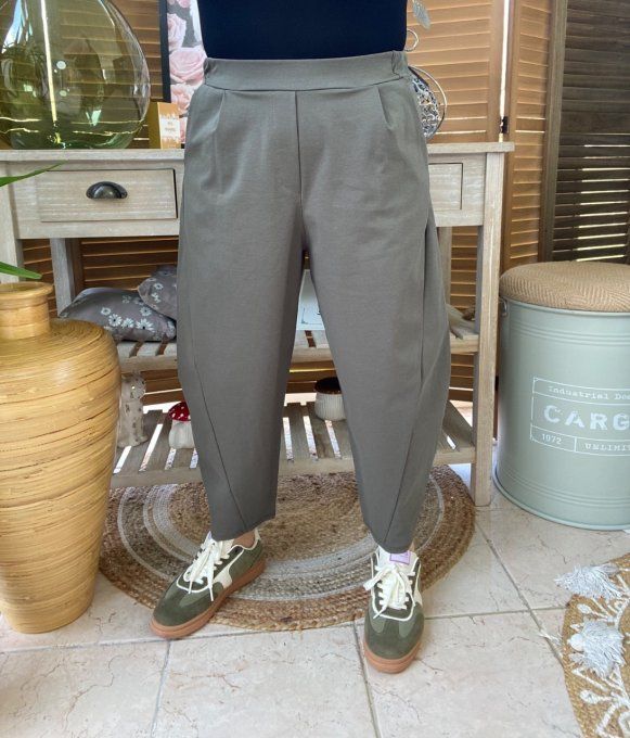 Pantalon dit Japonais Tenko Punto Milano Wide Leg kaki du 38 au 48