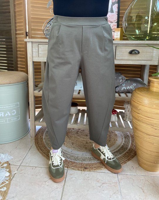 Pantalon dit Japonais Tenko Punto Milano Wide Leg kaki du 38 au 48