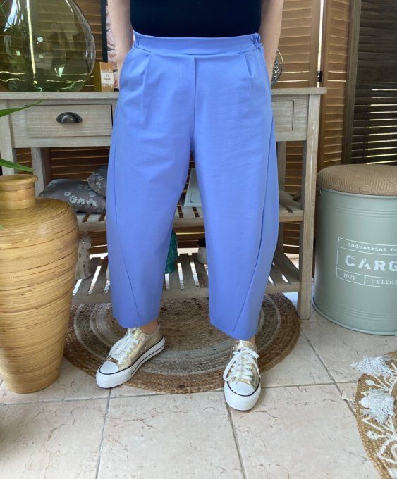 Pantalon dit Japonais Tenko Punto Milano Wide Leg bleu jeans clair du 38 au 48