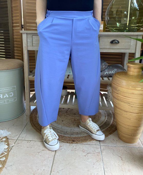 Pantalon dit Japonais Tenko Punto Milano Wide Leg bleu jeans clair du 38 au 48
