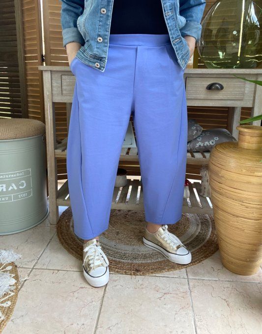 Pantalon dit Japonais Tenko Punto Milano Wide Leg bleu jeans clair du 38 au 48