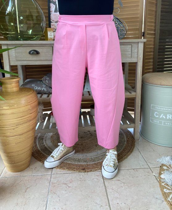 Pantalon dit Japonais Tenko Punto Milano Wide Leg rose layette du 38 au 48 