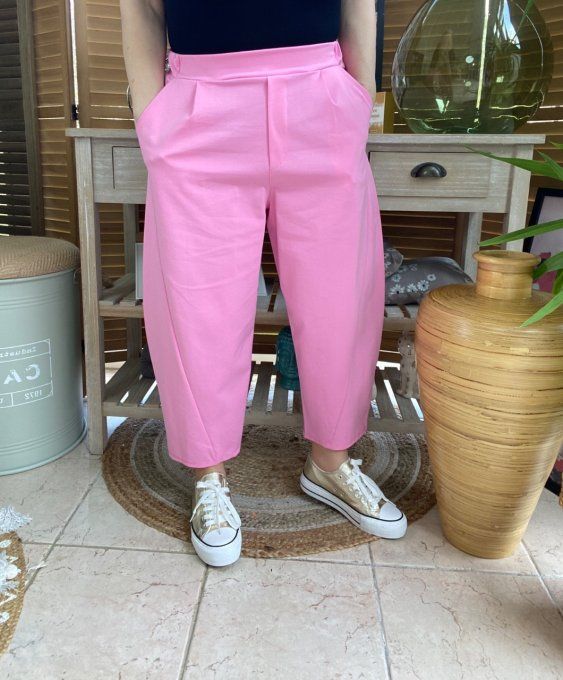 Pantalon dit Japonais Tenko Punto Milano Wide Leg rose layette du 38 au 48 
