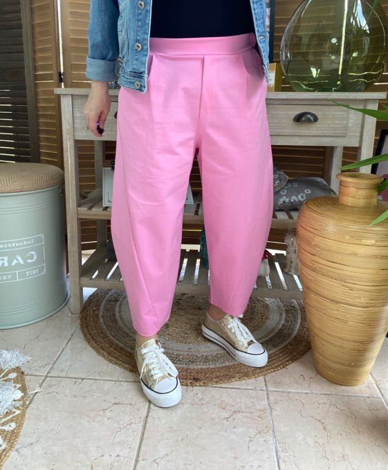 Pantalon dit Japonais Tenko Punto Milano Wide Leg rose layette du 38 au 48 