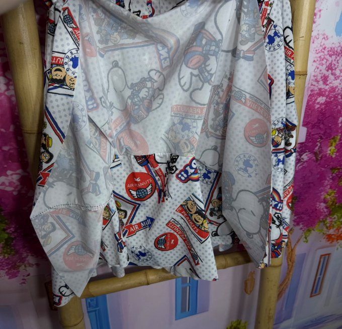 Jupe -short ample écrue Snoopy USA Air Flight All over stretch ++++ du 38 au 54