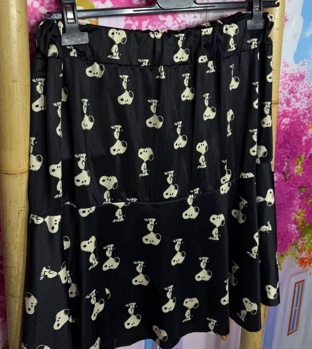 Jupe -short ample noire Snoopy crème All Over stretch ++++ du 38 au 54  
