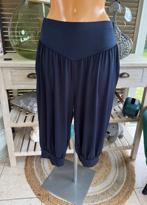 Pantalon corsaire / pirate marine stretch ++++ du 38 au 48