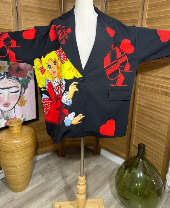 Veste blazer noire Au Pays de Candy Nostalgie du 42 au 52 et même + 