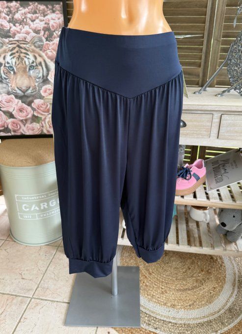 Pantalon corsaire / pirate marine stretch ++++ du 38 au 48