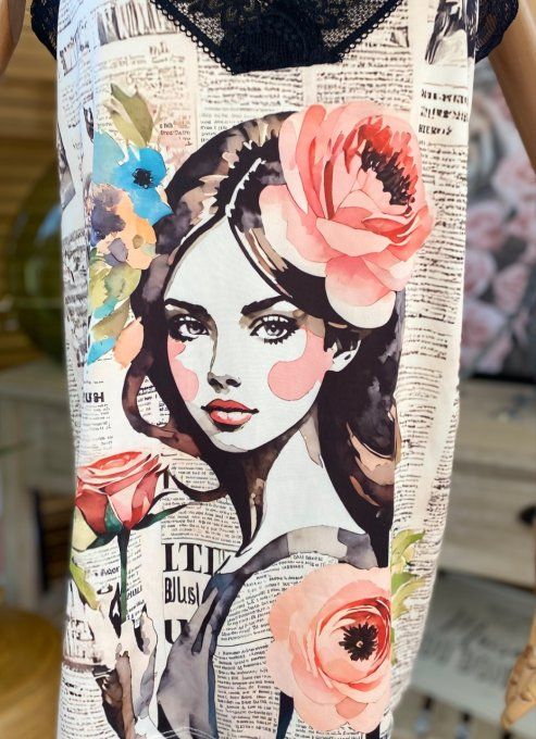 Jupe longue ample vaporeuse  en tulle Léopard beige noir du 38 au 50/52
