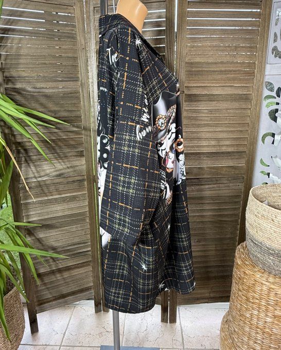 Robe chemise oversize Tartan carreaux Betty Boop Country Girl du 42 au 52/54