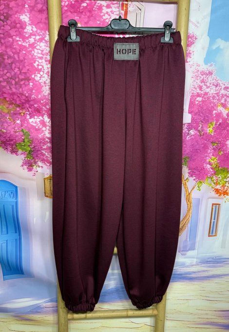 Pantalon Hope Grenat coupe "Barrel" cuisses amples chevilles élastiquées confort +++ du 40 au 50/52