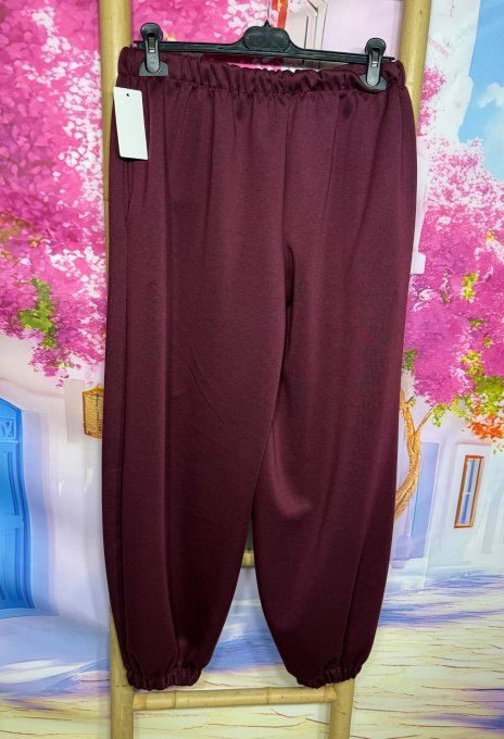 Pantalon Hope Grenat coupe "Barrel" cuisses amples chevilles élastiquées confort +++ du 40 au 50/52