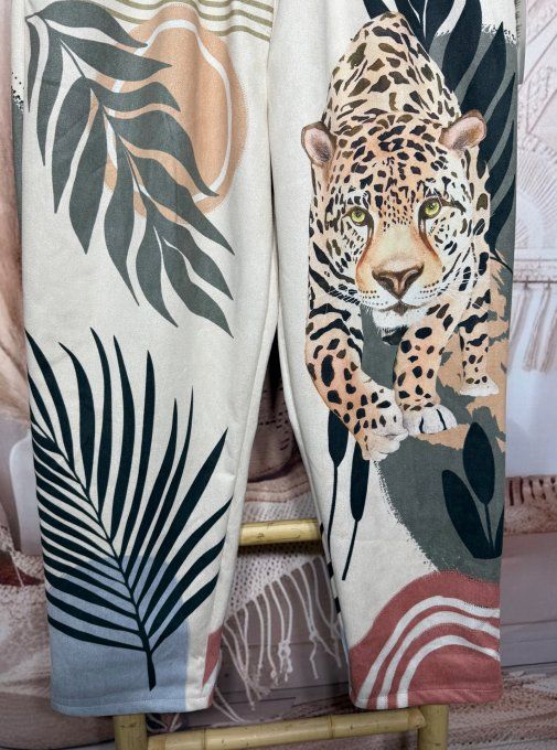pantalon façon jogg  suédine beige Le Tigre Jungle Spirit confort ++++ du 38 au 46/48 