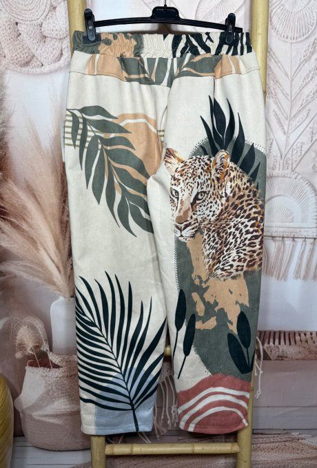 pantalon façon jogg  suédine beige Le Tigre Jungle Spirit confort ++++ du 38 au 46/48 