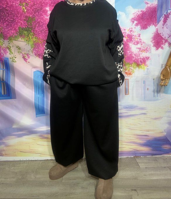 Pantalon Hope noir coupe "Barrel" cuisses amples chevilles élastiquées confort +++ du 40 au 50/52