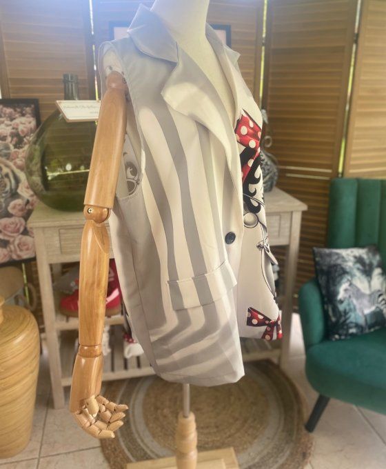 Gilet type barman sans manches Betty Boop Pin Up du 40 au 50 et même +