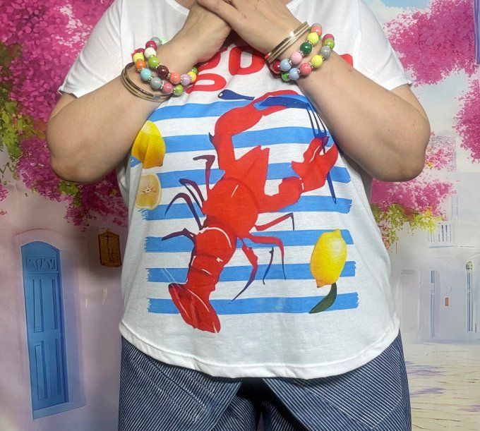 Bracelet ARTISANAL extensible N°5 perles multicolores apprêts strass dorés TOUTES TAILLES