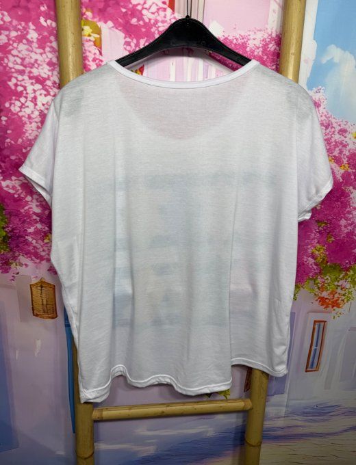 Tee-shirt ample blanc Les Losanges Argyle Jacquard multicolores du 38 au 50/52 