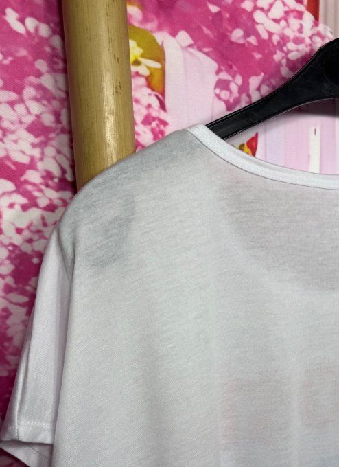 Tee-shirt ample blanc La Langouste et les Citrons du 38 au 50/52 