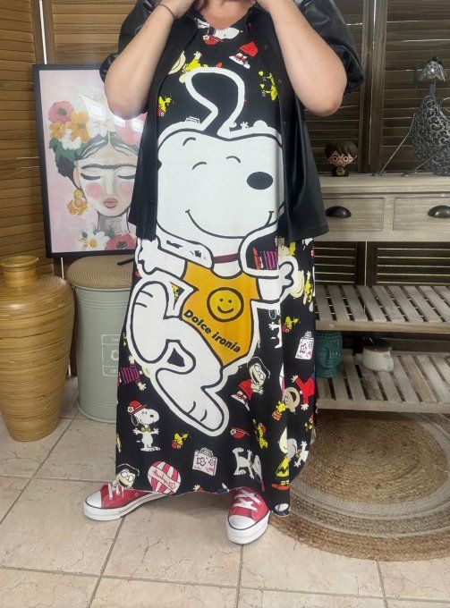 Robe longue noire Snoopy & Friends Charlie Brown Peanuts du 40 au 50 