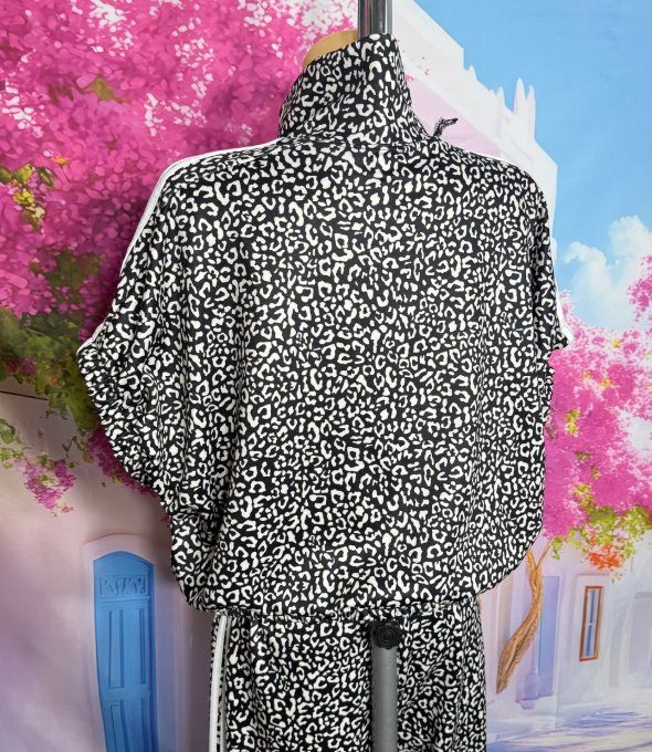 Ensemble blouson sans manches + panta-jogg Léopard noir confort +++ du 38 au 48