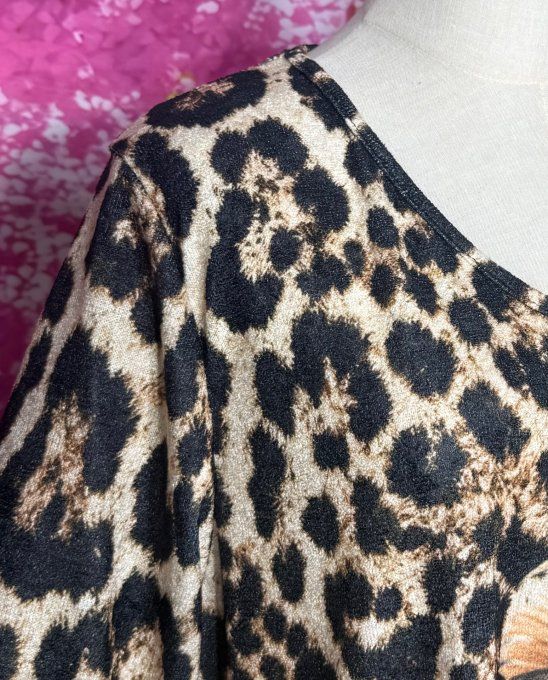 Robe trapèze Casual ou Robe de Nuit Léopard Pretty Yorshire Douceur +++ du 40 au 50/52