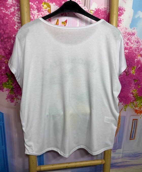 Tee-shirt ample blanc Fleurs de Citronnier Limoncello du 38 au 50/52 