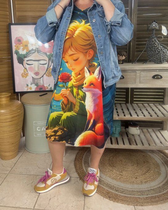 Robe courte ou tunique longue multicolore Le Petit Prince du 42 au 52