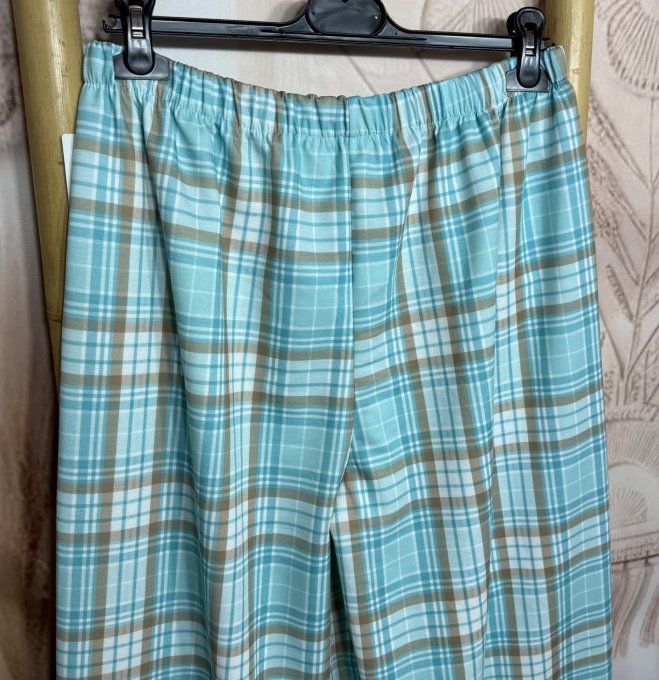 Pantalon palazzo Jacquard Turquoise taupe blanc confort ++++ du 40 au 50/52 