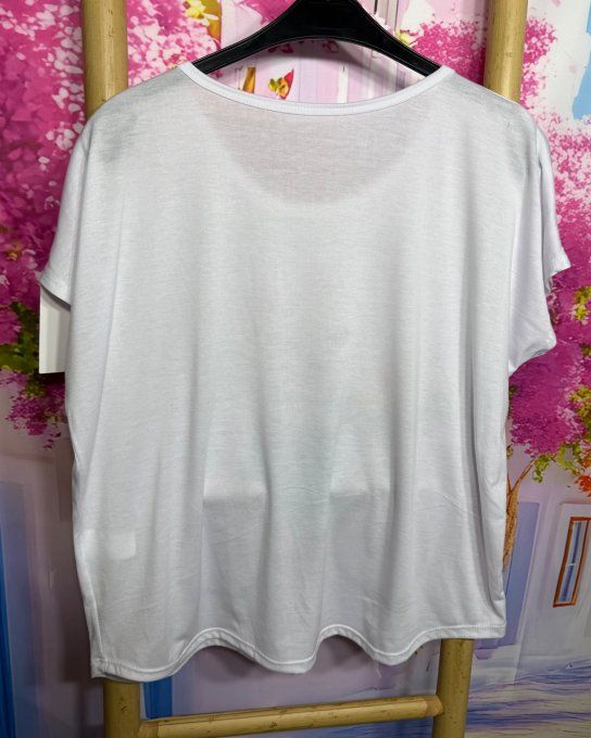 Tee-shirt ample blanc Salade de Fruits Summer Vibes du 38 au 50/52 