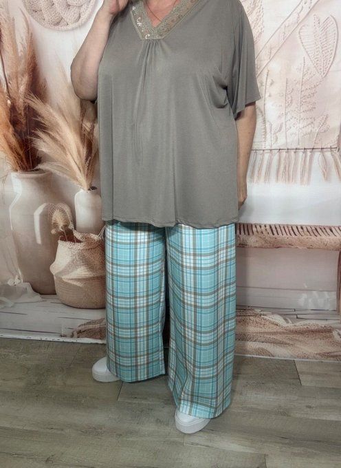 Lot de 2 Pantalons palazzos Jacquard confort ++++ du 40 au 50/52 