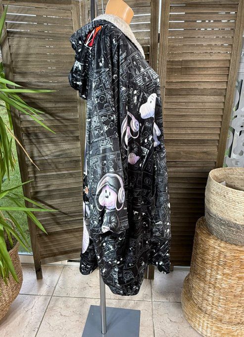 Maxi-Robe plaid velours ultra doux & doublée polaire Snoopy Rock Star du 42 au 58 et même +