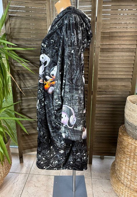 Maxi-Robe plaid velours ultra doux & doublée polaire Snoopy Rock Star du 42 au 58 et même +