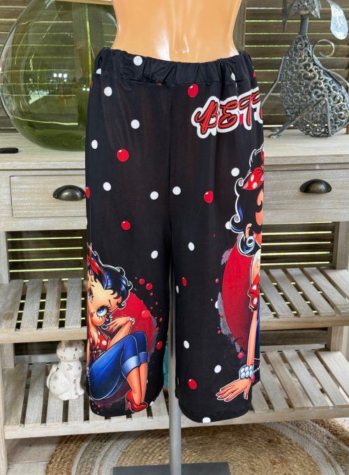 Ensemble bermuda façon Jort + top  Betty Boop Pinup du 40 au 52 
