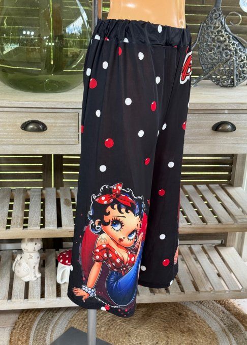 Ensemble bermuda façon Jort + top  Betty Boop Pinup du 40 au 52 
