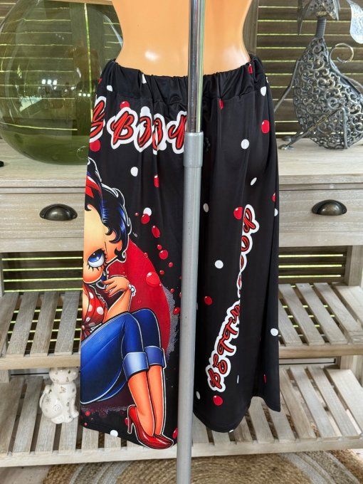Ensemble bermuda façon Jort + top  Betty Boop Pinup du 40 au 52 