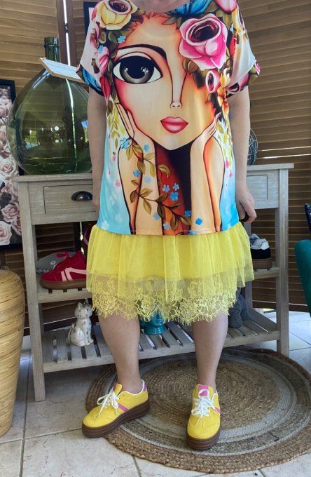 Top ample multicolore La Fillette aux Fleurs du 38 au 50 
