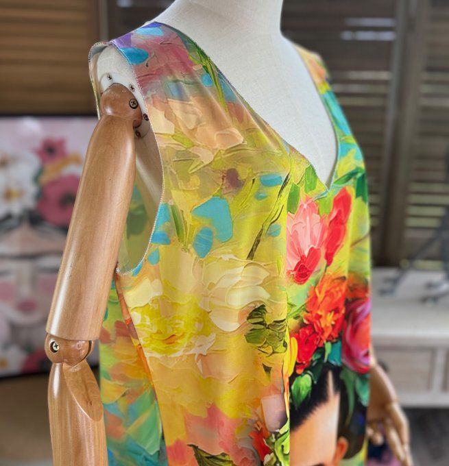 Robe débardeur courte ou tunique longue Frida Kahlo du 38 au 48
