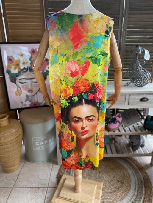 Robe débardeur courte ou tunique longue Frida Kahlo du 38 au 48