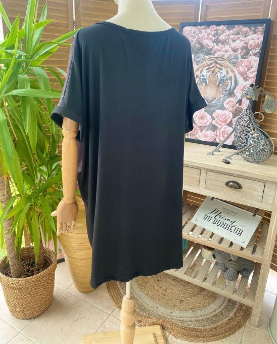 Tunique longue ou robe courte noire Fée Clochette & Kitty du 42 au 52