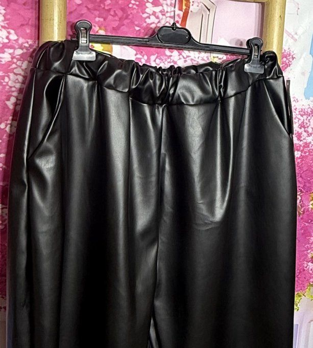 Pantalon style Jogg simili-cuir noir doublé polaire ultra stretch Confort +++ du 44 au 52/54