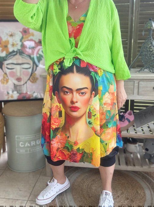 Robe débardeur courte ou tunique longue Frida Kahlo du 38 au 48