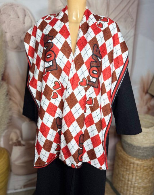 Grande écharpe sans laine double épaisseur 2 faces Mon Chien Teckel douceur ++ 