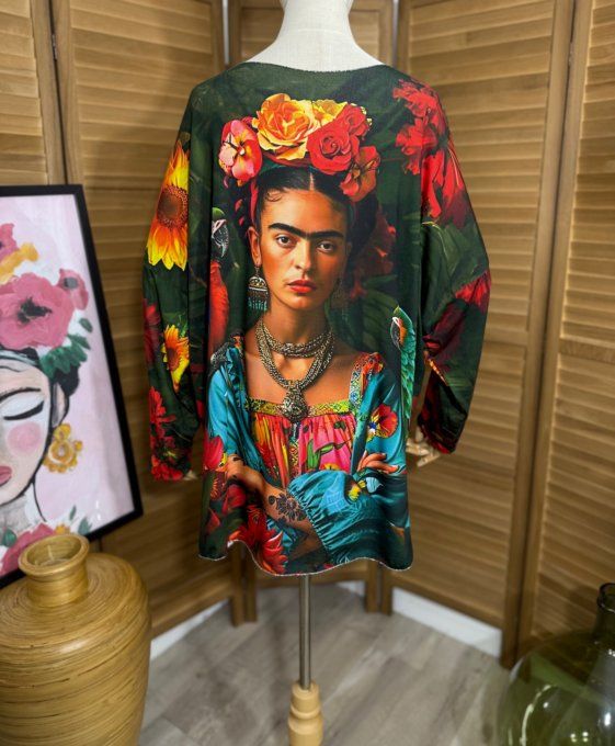 Top manches longues vert sapin Frida Kahlo Jungle Vibes du 40 au 52 